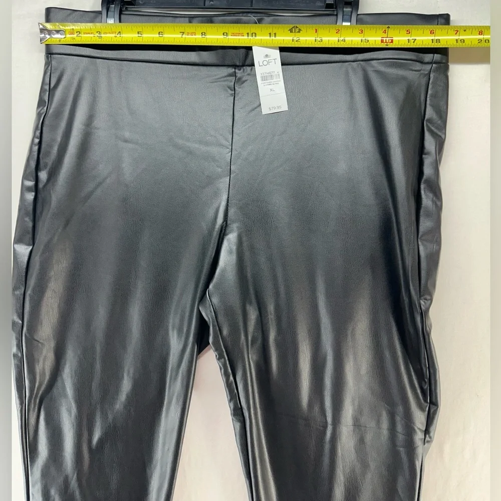 NEW Loft‎ Women's Black Faux Leather Skinny Ankle Pants Size XL Whimsigoth